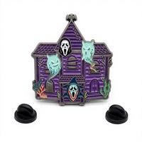 Broche personnalisée en émail, style Halloween, motif Sorcière, Requin, Masque, en alliage de zinc