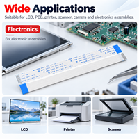 Kabel FFC 1.25mm Pitch 13 Pin AWM 20624 80C 60V Tipe A Tipe B Panjang Kustom Perakitan Elektronik Kabel Fleksibel Datar