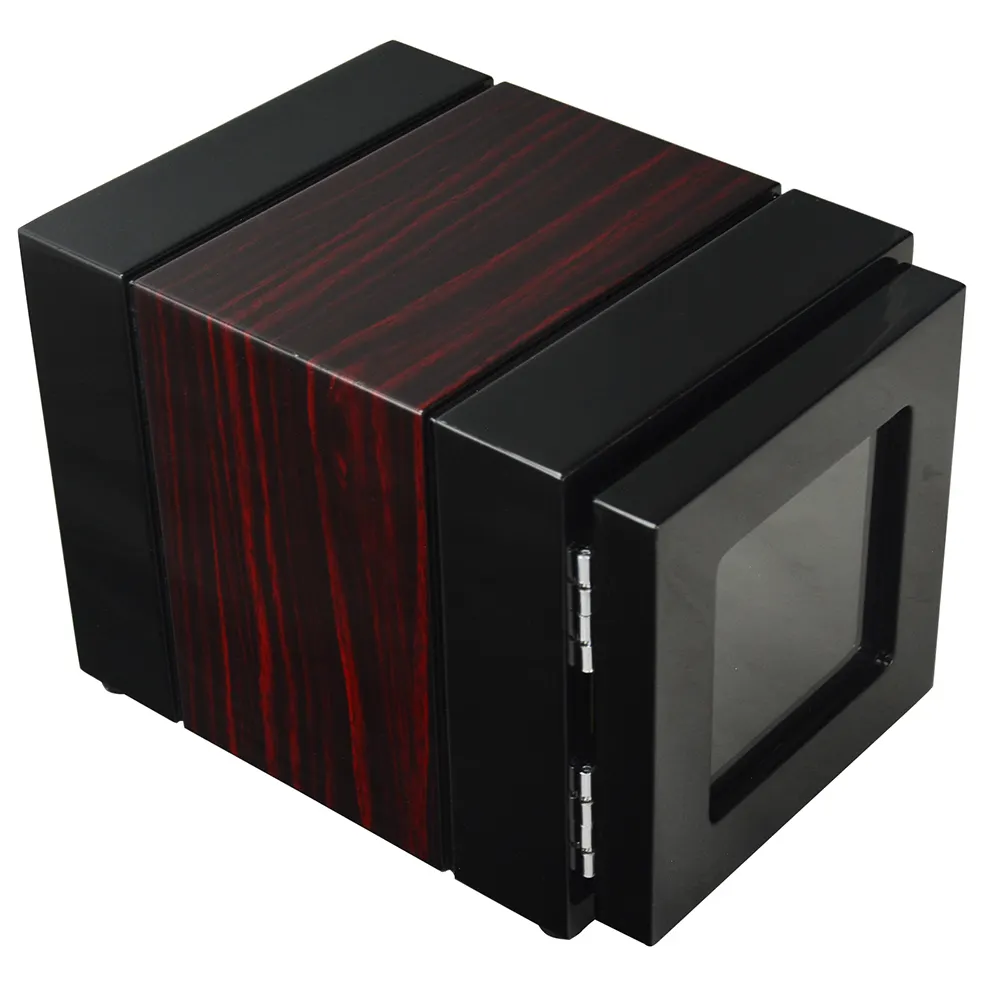 Caixa enroladora de relógio de madeira, luxuosa, 1 slot, automática, caixa de relógios com motor mabuchi GC03-S21EB-L