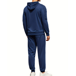 Casual Wear <b>Men</b> Regular Fit Eco-Friendly Printed Quick Dry Breathable Midweight Polyester/Cotton Pullover Hoodie <b>Trouser</b> Set - Product Image 2