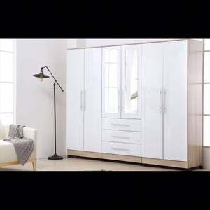 Muebles de Dormitorio Modernos, Armarios de Diseño con Acabado Brillante, Armario Estilo Shaker de Madera para Dormitorio - Product Image 6