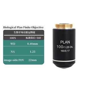 195mm 무한대-보정된 무색 생물학적 대물 렌즈 4X 10X 20X 40X <span class=keywords><strong>100X</strong></span> 작업 거리 블랙 플랜 무색 렌즈 - Product Image 5