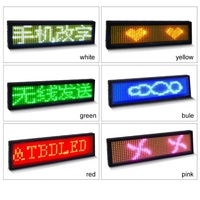 Letrero LED Magnético Portátil Recargable con Mensaje Desplazable Programable por Aplicación Móvil, Insignia LED, Tarjeta de Identificación
