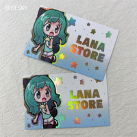 Impresión holográfica de papel personalizado de alta calidad, tarjeta de agradecimiento, tarjeta de negocios