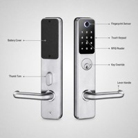 Cerradura Inteligente con Huella Dactilar, Cerradura Electrónica para Puerta de Acero Inoxidable, Teclado RFID, Cerrojo con Certificación ANSI