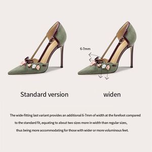 Nouvelles sandales d'été à talons hauts style fée, à bout pointu, avec décoration florale - Product Image 5