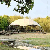 Tente dôme géodésique de luxe pour l'extérieur, vente en gros de tente dôme pour glamping avec couverture extérieure résistante aux UV