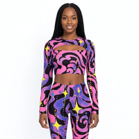 OEM ODM Personnalisé Monokini sexy à manches longues et découpes avec ensemble de leggings, Tenue pour le Lundi du Carnaval de Trinité, Vente en gros, Vêtements de festival et de rave