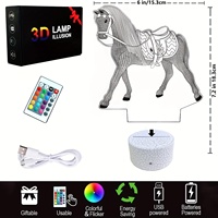 Lampe de nuit illusion 3D 16 couleurs personnalisée bon marché décoration LED veilleuse acrylique filles chambre décor coloré LED veilleuse