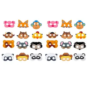 Cartoon Oog Dier Masker Party Masker Kids Vilt Dier Masker Voor Kids Jungle Thema Feestartikelen Dieren Verjaardagsfeestje Gunsten set