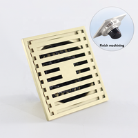 Siphon de sol en acier inoxydable Gelan 10x10cm, anti-odeur, anti-insectes, grille amovible, facile à nettoyer, pour salle de bain, cuisine, balcon