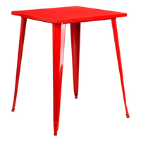 Fourniture directe en usine de meubles de restaurant de table à manger rétro antique Table carrée en acier pour café