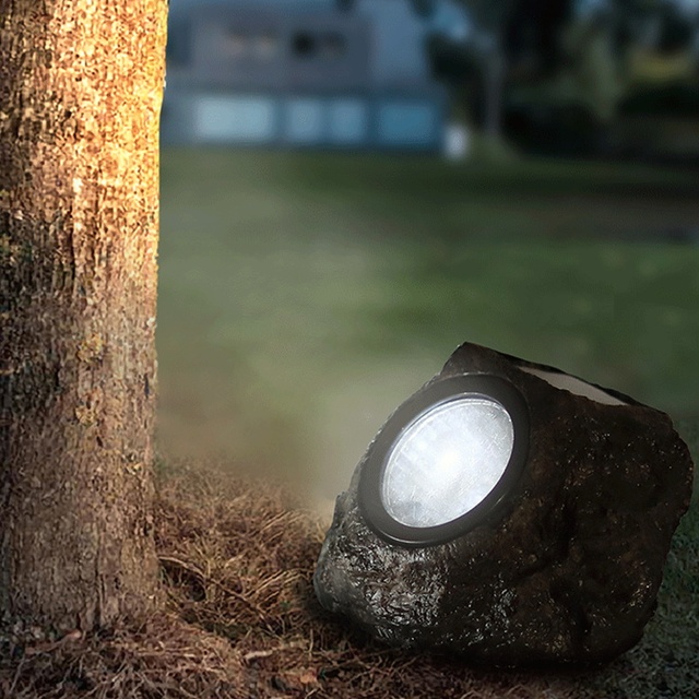 IP65 Waterproof Outdoor LED Stone Light Solar Powered Garden Spotlight High CRI 90 180 Beam Angle for Courtyard Garden Areas