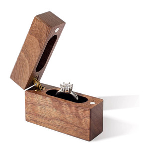Custom-made high-end wooden engagement <b>ring</b> <b>box</b>, small square flip-top <b>ring</b> <b>box</b>, solid wood engagement <b>ring</b> <b>box</b>. - Product Image 2