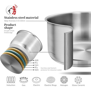 Ensembles d'ustensiles de cuisine professionnels en acier inoxydable, casseroles et poê<span class=keywords><strong>les</strong></span> multifonctions, casseroles industrielles - Product Image 3