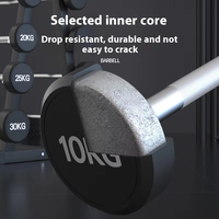 Ensemble d'haltères de musculation avec barre droite et barre courbe intégrées