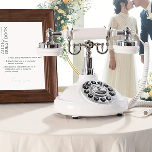 Telefono <span class=keywords><strong>Vintage</strong></span> per Registrazione Audio, Libro degli Ospiti per Matrimonio, Telefono Rotativo Ovale per Messaggi di Nozze - Product Image 3