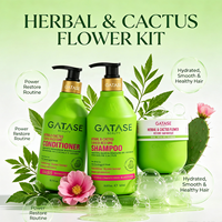 Ensemble de soins capillaires réparateurs à la fleur de cactus sans sulfate, shampoing nourrissant, après-shampoing, masque capillaire pour cheveux secs et abîmés, utilisation en salon, végétalien