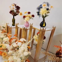 Support à fleurs moderne en métal doré de haute qualité, centre de table en fer pour mariages et événements festifs