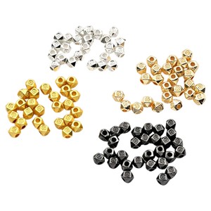 Perles carrées plaquées or à coupe diamant 4 mm pour accessoires de bijoux DIY - Guangzhou Lisheng Jewelry Store - Product Image 5