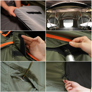 Tente <span class=keywords><strong>de</strong></span> <span class=keywords><strong>toit</strong></span> <span class=keywords><strong>de</strong></span> <span class=keywords><strong>voiture</strong></span> 4x4 quatre saisons, matelas haute densité 60 mm, échelle télescopique en aluminium anodisé - Product Image 4