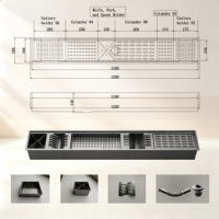 Évier de bar multifonctionnel en acier inoxydable SUS304 avec revêtement PVD personnalisé, équipé d'un panier de rangement pour vaisselle et d'un kit de drainage