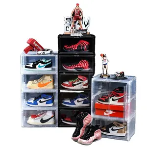 Mehr schicht iger abnehmbarer staub dichter AJ-Schuh organisator Große Sneaker-Display-Schuhkarton Neue kreative Kunststoffschuh-Aufbewahrung sbox