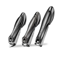 Coupe-ongles professionnel en acier inoxydable, ensemble de manucure en forme de mante biseautée, anti-éclaboussures, outils de coupe d'ongles pour le personnel