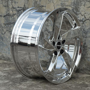 Fonyee 5 trous de rayons Huecos <span class=keywords><strong>17</strong></span> 19 pouces 5x112 noir Chrome Mag alliage Auto Rines jantes de voiture de tourisme pour Volkswagen <span class=keywords><strong>Audi</strong></span> - Product Image 3