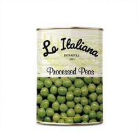 Petits pois verts naturels 400g, conservés dans l'eau, saveur salée, prêts à consommer, fabriqués en Italie, légumes en conserve La Italiana