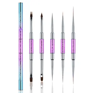 YIhuale Customized Dual Liner Brush 2 in 1 Detail Brush Nail Art Set Brush