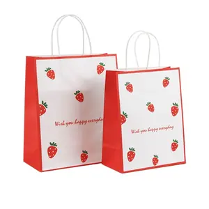 딸기 기름기 방지 판지 오렌지 특별 식탁 접이식 해군 기독교 사용자 정의 저렴한 도매 가격 종이 배송 가방
