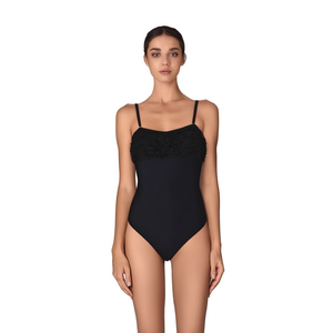 Costume da bagno intero HDJ con controllo pancia, vita alta, fascia a fascia, da donna, tinta unita, con volant BZ77071 Taglie 40 42 44 46 - Product Image 1