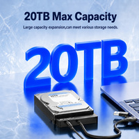 Kabel SATA ke USB USB-C/USB 3.0 ke SATA III Adaptor Hard Drive Case Kompatibel untuk HDD dan SSD 2.5 Inch 3.5 Inch dengan Daya DC