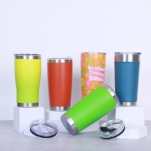 Factory Direct Custom logo 20 oz Powder Coated Regular Tumblers Double Wall Vacuum Insulated Stainless Steel <b>Coffee</b> Car Travel - Product Image 1