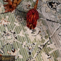 Tapis de salon turc moderne LandScopeTech en tissu Wilton, motif géométrique losanges, vert sauge crème, haute densité, résistant à l'usure