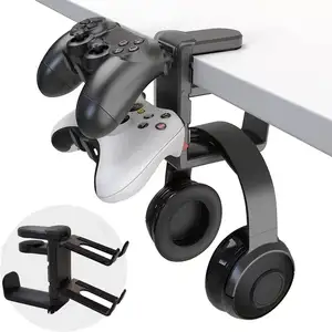 Factory Wholesale Adjustable Height Headphone Stand Holder Black Earphone Stand with ABS Solid Base