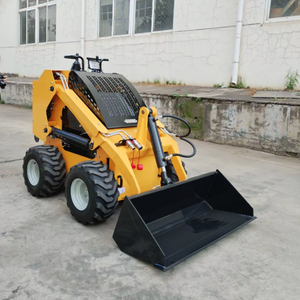Usine Vente en gros Broyeur  souche Chargeur <span class=keywords><strong>Mini</strong></span> roue avant Cargador 4 en 1 Seau Skid Steer Chargeuse sur chenilles avec dents - Product Image 4