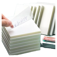Bloc-notes autocollant transparent en PET, 3x3 pouces, 50 feuilles/carnet, personnalisable, imperméable, notes adhésives magnétiques, pour la maison, le bureau, l'école
