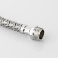 Tuyau flexible tressé personnalisé F1/2 X M1/2 en SUS304 avec écrou mâle en laiton pour plomberie de salle de bain - Tube intérieur en EPDM - Garantie 20 ans