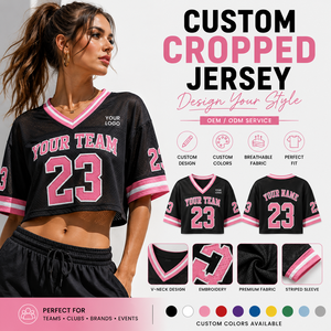 Jersey Corto Personalizado OEM ODM para Mujer, Top Deportivo Transpirable con Logotipo, Nombre y Número Personalizados para Equipos, Clubes y Eventos - Product Image 1