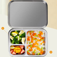 Aohea OEM ODM Boîte à lunch en acier inoxydable 304 pour enfants et adultes Boîte à bento ODM à 3 compartiments