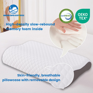 Ergonomic Bộ nhớ bọt gối cho giấc ngủ sâu không áp lực thiết kế có thể tháo rời Bìa biểu tượng Tùy chỉnh hình dạng hình chữ nhật cho nhà khách sạn sử dụng - Product Image 2