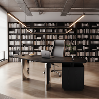 Nouveau bureau de direction incurvé moderne et simple 2026 – Modèle de bureau informatique et poste de travail au design luxueux et haut de gamme
