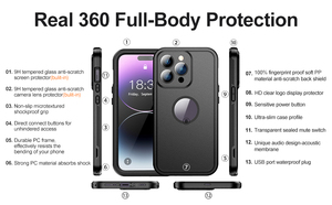 Totalmente sellado bajo el agua resistente a prueba de polvo a prueba de nieve a prueba de golpes IP68 funda de teléfono impermeable para <span class=keywords><strong>iPhone</strong></span> 12 13 14 15 pro Max plus - Product Image 6