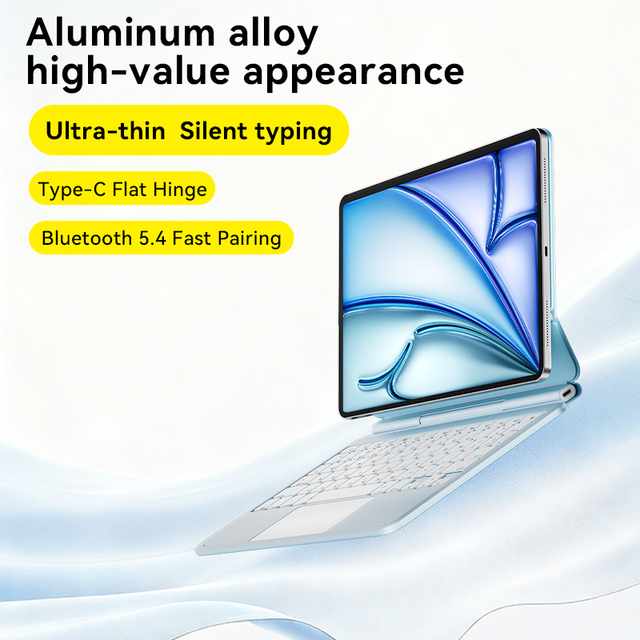 OEM/ODM Aluminium Alloy Magic Keyboard Case for iPad Pro 11 M4/M5 Auto-Sleep Magnetic Closure