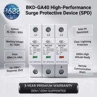 Dispositif de protection contre les surtensions (SPD) BKD-GA40 80kA, protection contre la foudre pour systèmes solaires photovoltaïques, vente en gros d'usine, 1500V AC, CCC CE IEC 5000m
