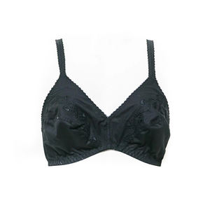 Soutien-gorge léger en coton tissé pour femme, bretelles ajustables, dentelle, couvrance complète, bande confortable, sans armatures, conception sans étiquette - Product Image 1