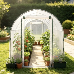 Invernadero de Jardín Impermeable con <span class=keywords><strong>Malla</strong></span> Anti-UV, Túnel de Cultivo de Plantas con Múltiples Ventanas de Ventilación para Cultivo de Vegetales al Aire Libre - Product Image 4