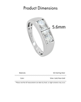 Vente chaude Mode Argent sterling S925 Trois anneaux en moissanite pour hommes et femmes Vente en gros d'usine